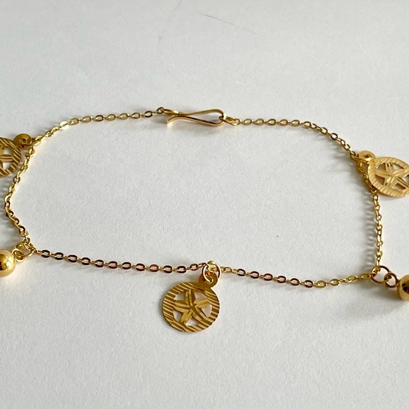 SAUDI GOLD - Solid 21k 21kt yellow gold charm bracelet - Picture 3 of 10